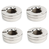 Olmecs Stainless Steel Round Ashtray  (4Pc Pack)